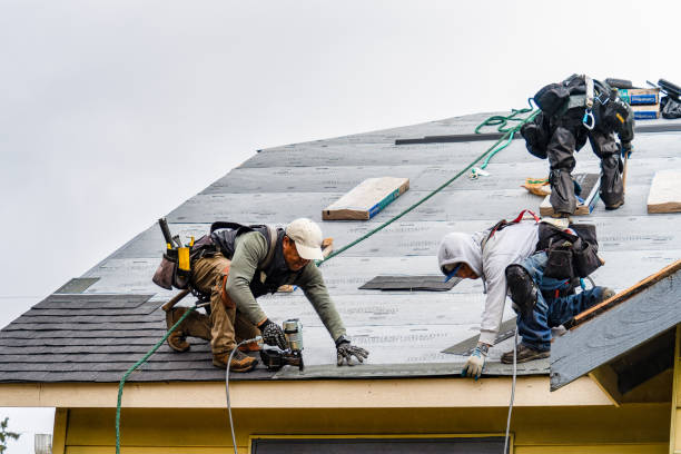 Professional Gutter Installation technician working in Villa Park, CA